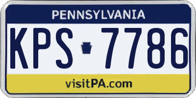 PA license plate KPS7786