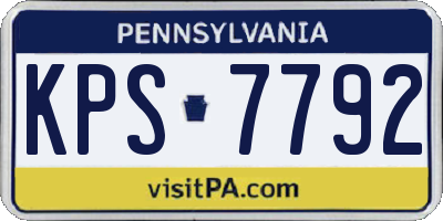 PA license plate KPS7792