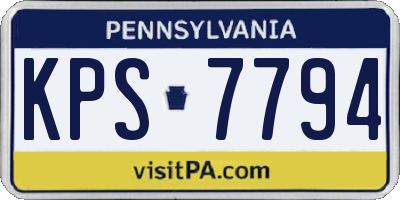 PA license plate KPS7794
