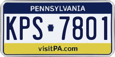 PA license plate KPS7801