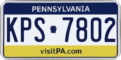 PA license plate KPS7802