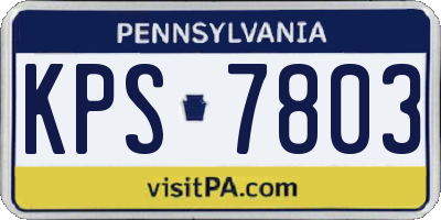 PA license plate KPS7803