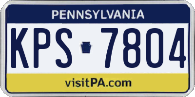 PA license plate KPS7804