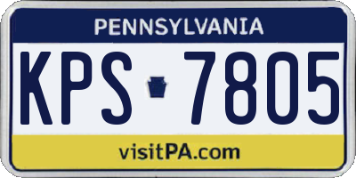 PA license plate KPS7805