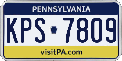 PA license plate KPS7809