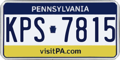 PA license plate KPS7815