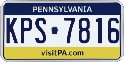 PA license plate KPS7816