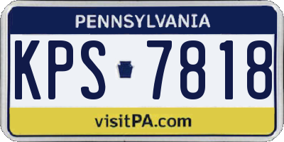 PA license plate KPS7818