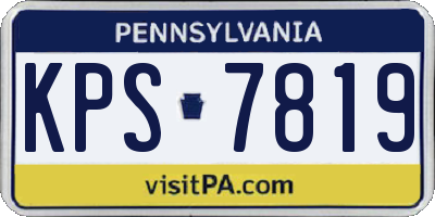 PA license plate KPS7819