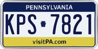 PA license plate KPS7821