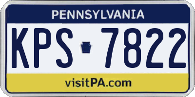 PA license plate KPS7822