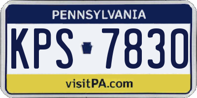 PA license plate KPS7830