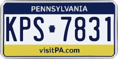PA license plate KPS7831