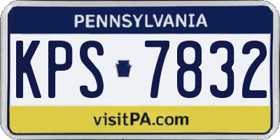 PA license plate KPS7832