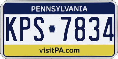 PA license plate KPS7834