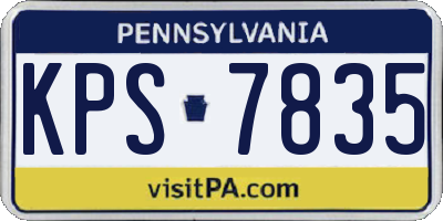 PA license plate KPS7835
