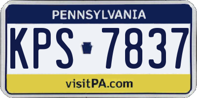 PA license plate KPS7837