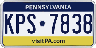 PA license plate KPS7838