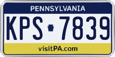 PA license plate KPS7839