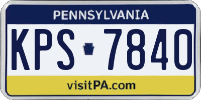 PA license plate KPS7840