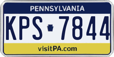 PA license plate KPS7844
