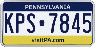 PA license plate KPS7845