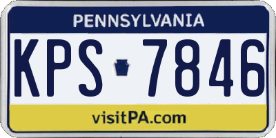 PA license plate KPS7846
