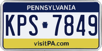 PA license plate KPS7849