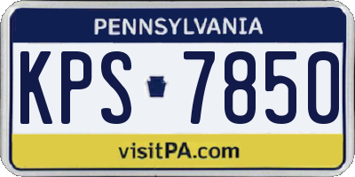 PA license plate KPS7850