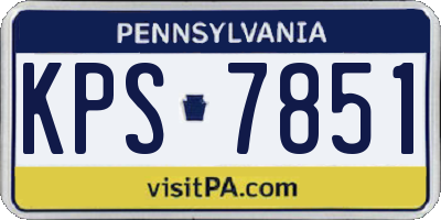 PA license plate KPS7851