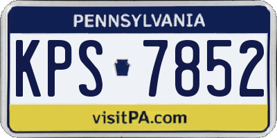 PA license plate KPS7852