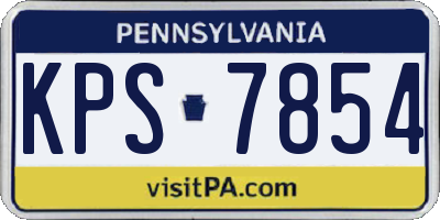 PA license plate KPS7854