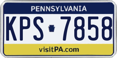 PA license plate KPS7858