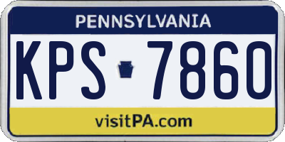PA license plate KPS7860