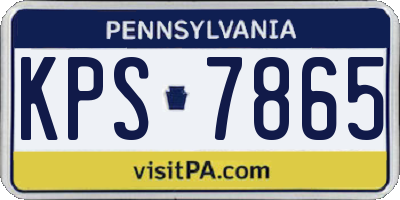 PA license plate KPS7865