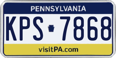 PA license plate KPS7868