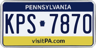 PA license plate KPS7870