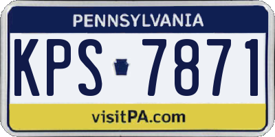 PA license plate KPS7871