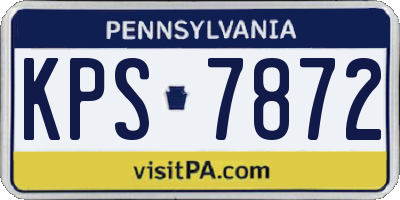 PA license plate KPS7872
