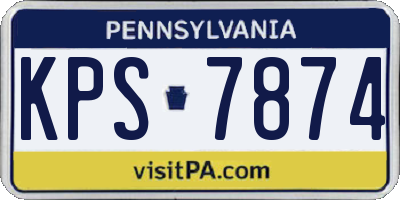 PA license plate KPS7874