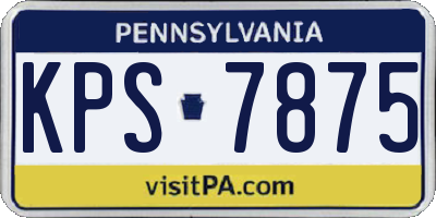 PA license plate KPS7875