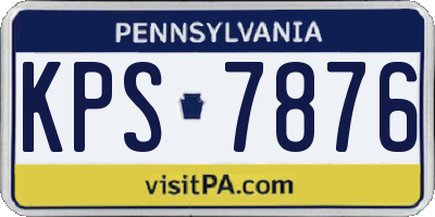 PA license plate KPS7876