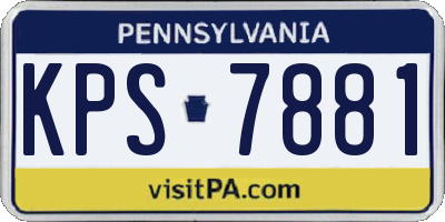 PA license plate KPS7881