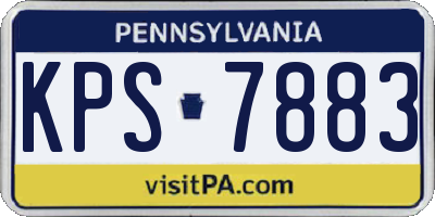 PA license plate KPS7883