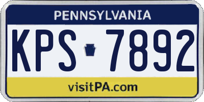PA license plate KPS7892