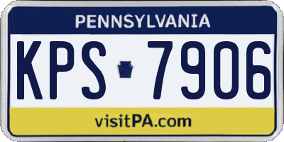 PA license plate KPS7906