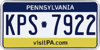 PA license plate KPS7922