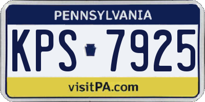 PA license plate KPS7925