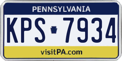 PA license plate KPS7934