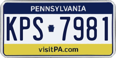 PA license plate KPS7981